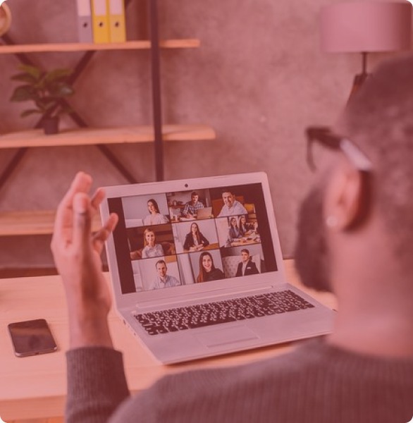 Virtual coaching session on laptop